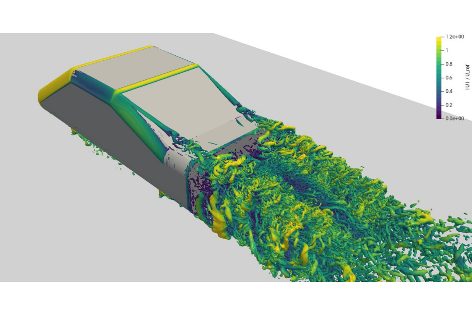 Simulation Außenaerodynamik bei einem Fahrzeug 